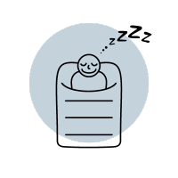 An icon of child sleeping in preschool schools.
